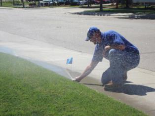 one of our Oakville irrigation contractors is servicing a residential system